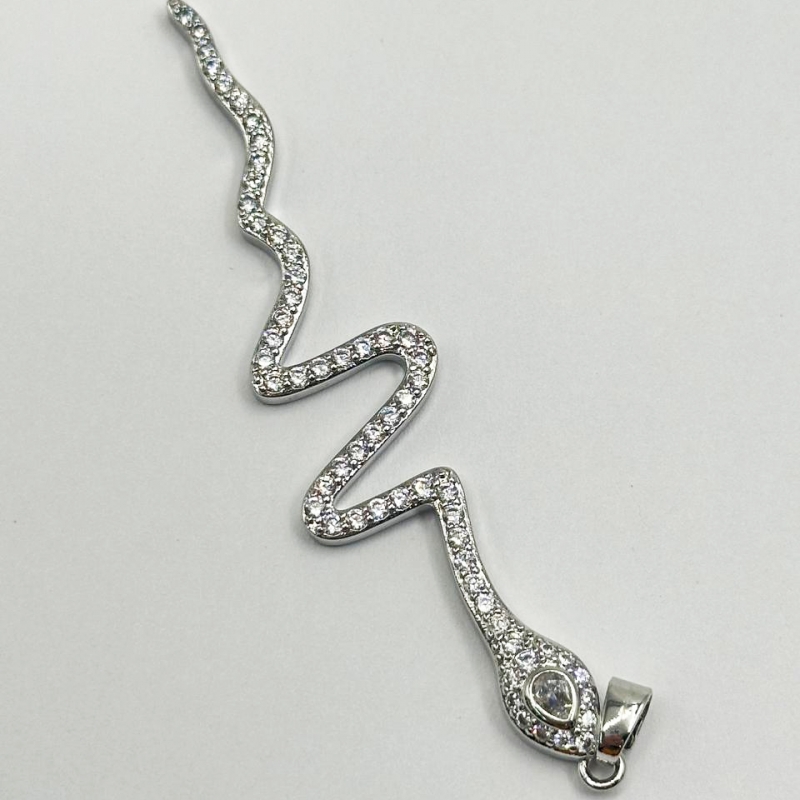 Подвеска Змея 76мм цвет серебро