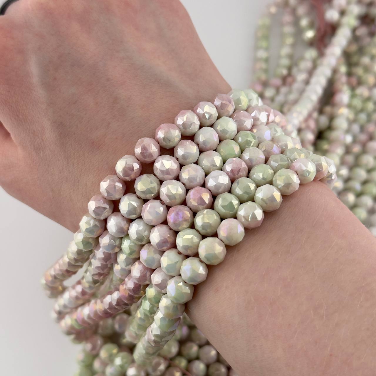 Чешское стекло размер 7,5мм цвет мультицвет