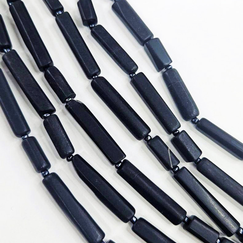 Бусины Шунгит средний размер бусин 30*8мм натуральный камень