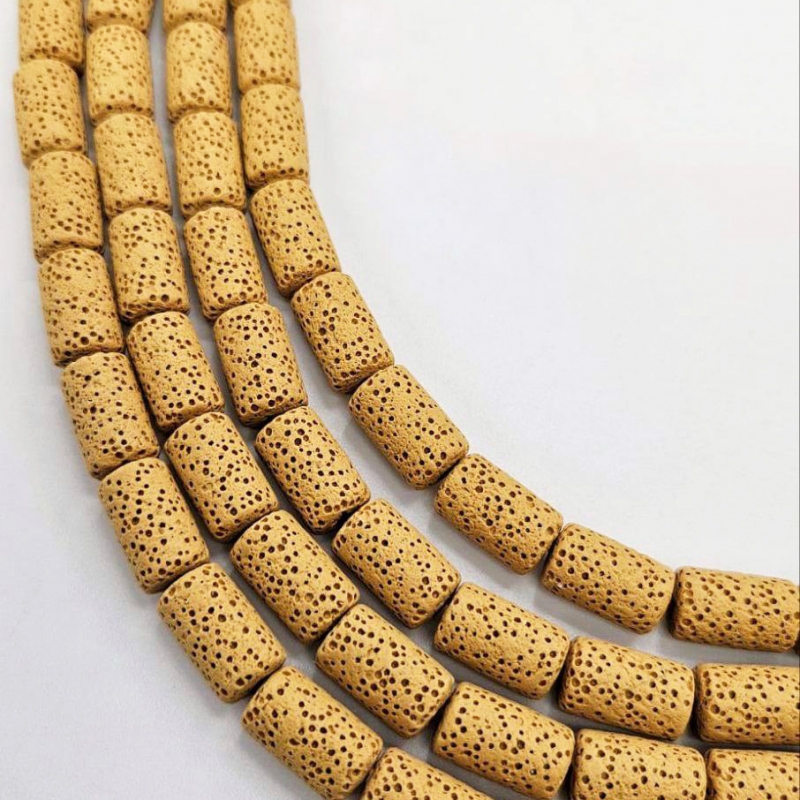 Бусины Вулканическая лава размер 8,5*14мм натуральный камень