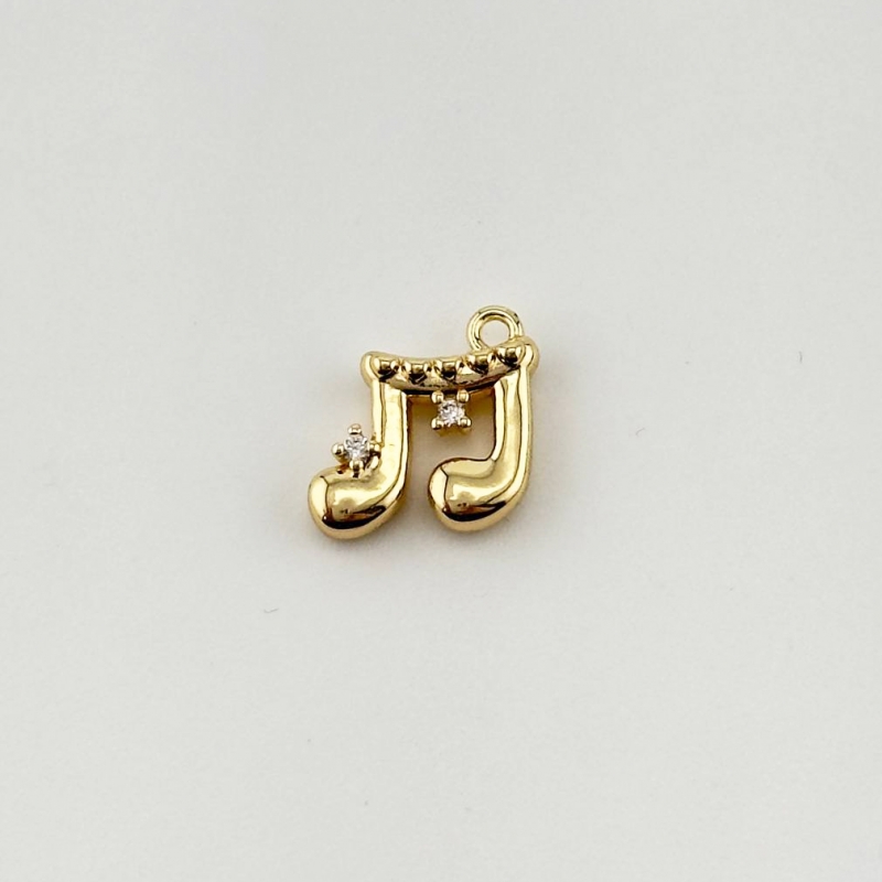 Подвеска нота цвет золото размер 11мм